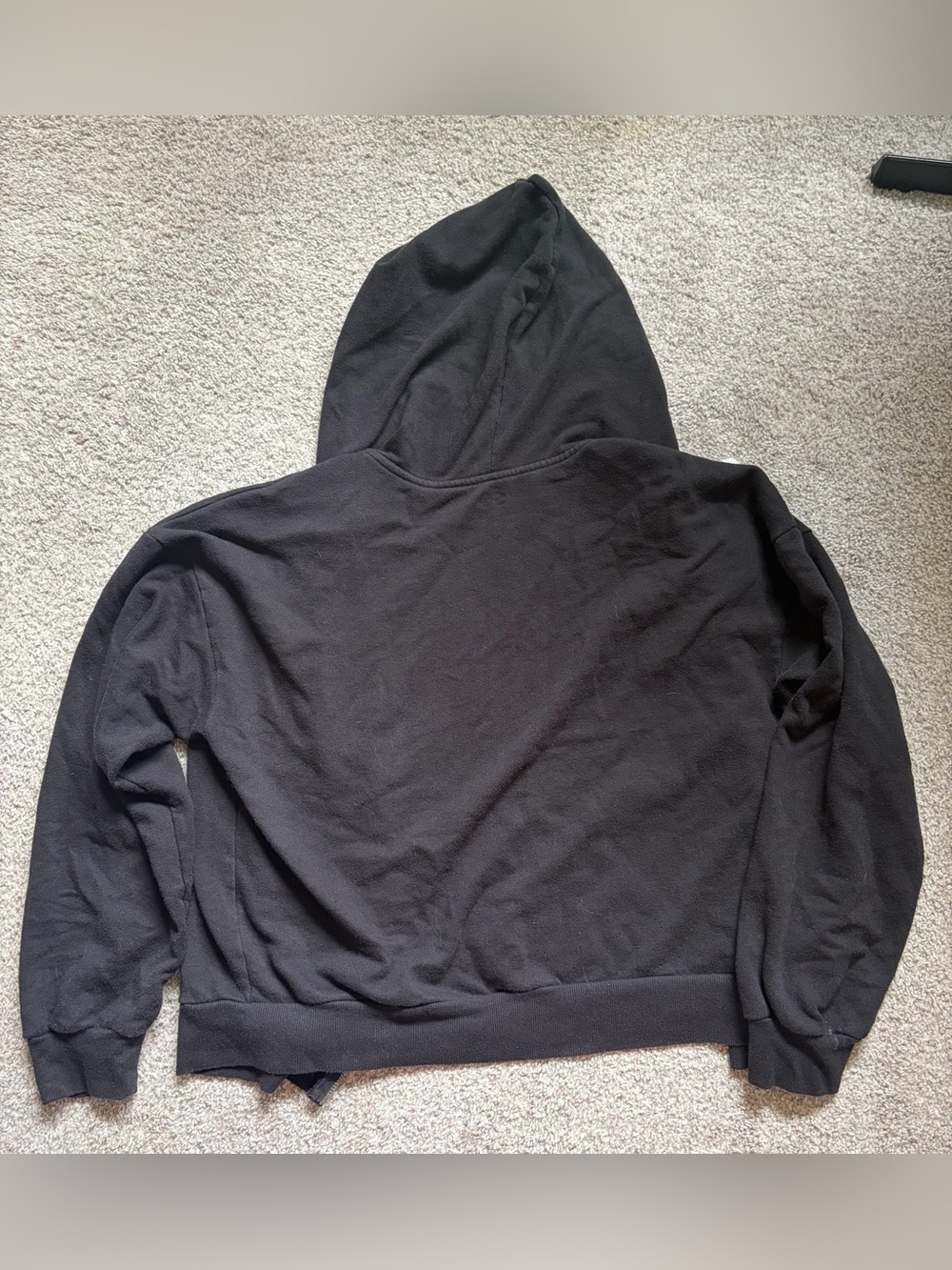 SO Black Women's Full-Zip Hooded Sweatshirt with White Drawcords - Picture 7 of 8